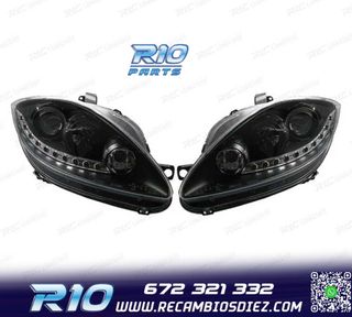 FAROS PARA SEAT LEON ALTEA TOLEDO 04-09 LUZ DIURNA LED FONDO