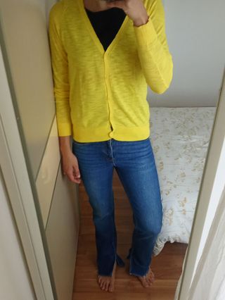 H&M Cárdigan Amarilla Punto Talla S