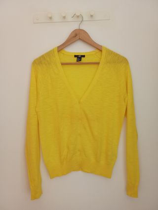 H&M Cárdigan Amarilla Punto Talla S