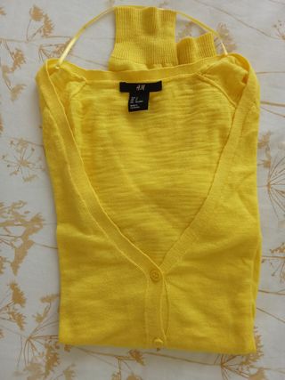 H&M Cárdigan Amarilla Punto Talla S