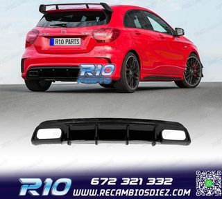 DIFUSOR MERCEDES CLASE A W176 AMG 12-18 LOOK A45 NEGRO BRILL