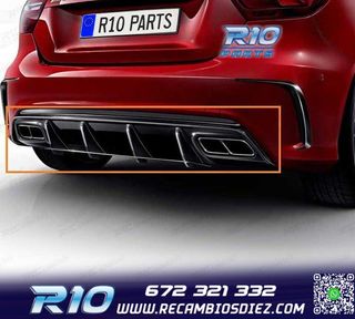 DIFUSOR MERCEDES CLASE A W176 AMG 12-18 LOOK A45 NEGRO BRILL