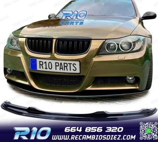 SPOILER LIP BMW E90 E91 05-08 PACK M NEGRO BRILLO