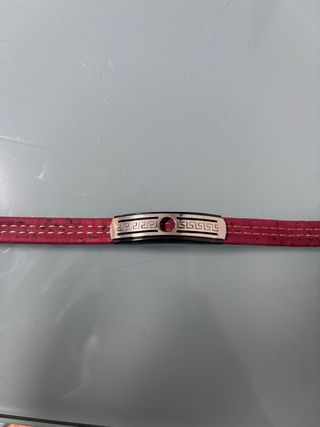 Pulsera Cuero Rojo y Acero Inoxidable