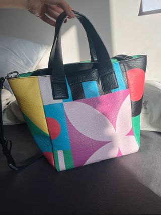 Bolso tote desigual multicolor