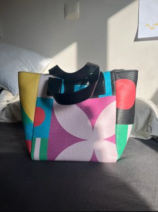 Bolso tote desigual multicolor