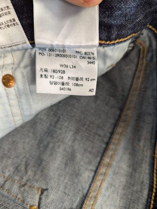 Levi's 501 W36 L34 Vaqueros Azules