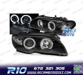 FAROS BMW E46 COUPE 03-06 XENON OJOS ANGEL CCFL FONDO NEGRO