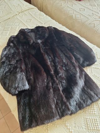 Chaquetón  piel marrón oscuro T.38/40