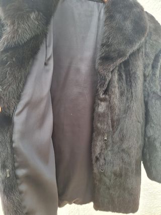 Chaquetón  piel marrón oscuro T.38/40
