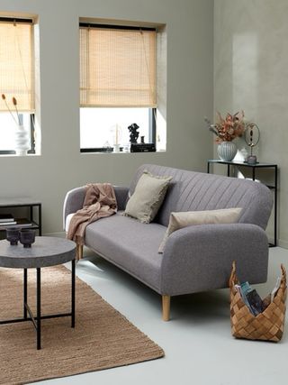 Sofá cama PARADIS tela gris claro