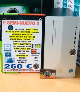Torre HP i5 8400 16GB RAM 1TB SSD