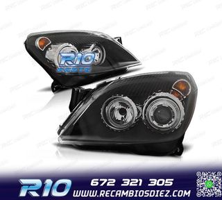 FAROS OPEL ASTRA H 04-09 OJOS ANGEL FONDO NEGRO