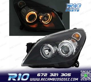 FAROS OPEL ASTRA H 04-09 OJOS ANGEL FONDO NEGRO