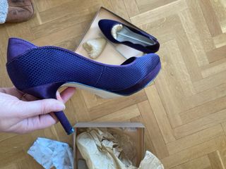 Zapatos Peep Toe Menbur Morados Talla 40