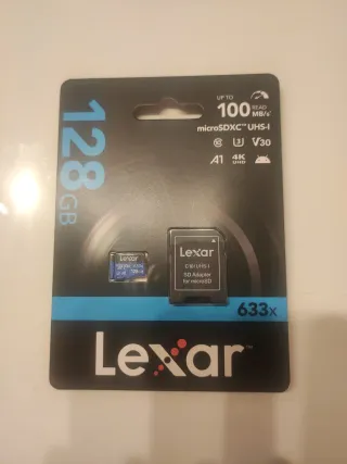 Tarjeta MicroSD Lexar 128GB UHS-I ORIGINAL+Adaptad