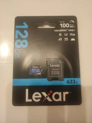 Tarjeta MicroSD Lexar 128GB UHS-I ORIGINAL+Adaptad