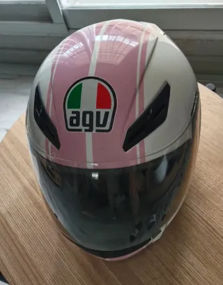 Casco AGV K4 EVO Blanco y Rosa.