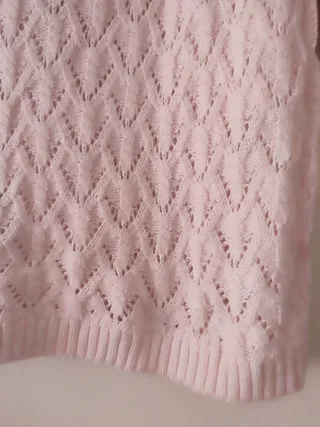 Jersey punto mujer largo rosa talla m