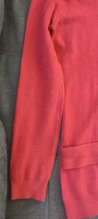 Vestito invernale corto rosso/mattone con cintura