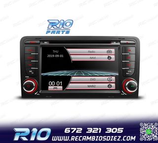 RADIO NAVEGADOR 7" PARA AUDI A3 8P 03-12 USB GPS TACTIL HD