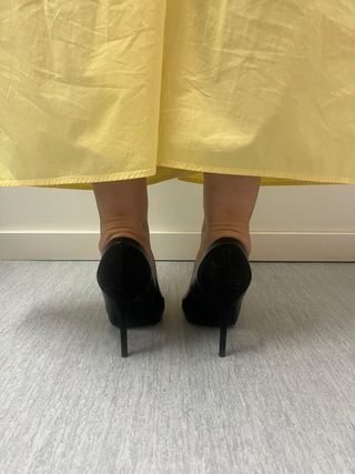 Zapatos talla 39 ZARA Piel COMO NUEVOS Negro Azul 