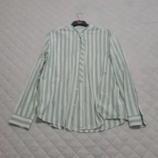 Camicia uomo cotone righe verdi XXL