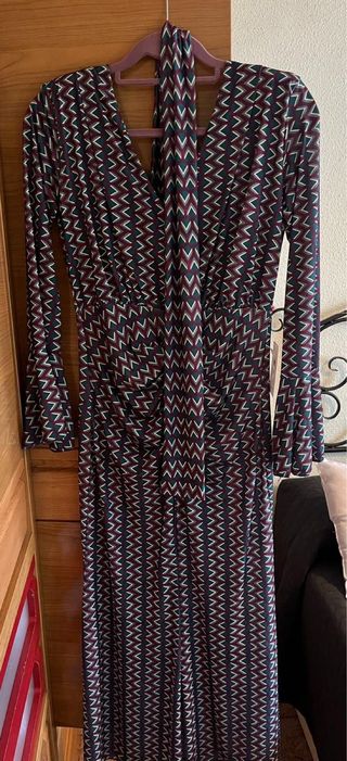 Vestido fiesta/evento estampado zig-zag