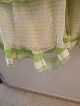Vestido Gitana Niña Verde y Blanco