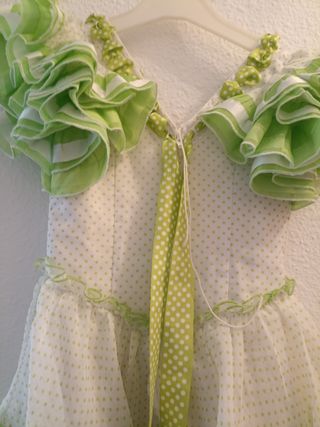 Vestido Gitana Niña Verde y Blanco