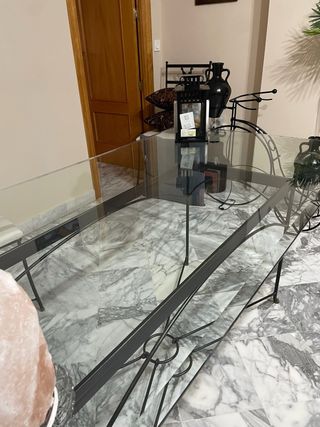 Tavolo e 6 sedie in ferro battuto