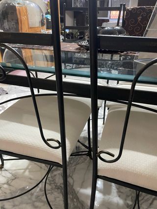 Tavolo e 6 sedie in ferro battuto
