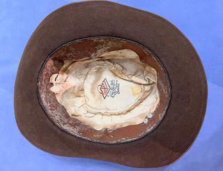 Sombrero de ala corta de lana hecho a mano años 50