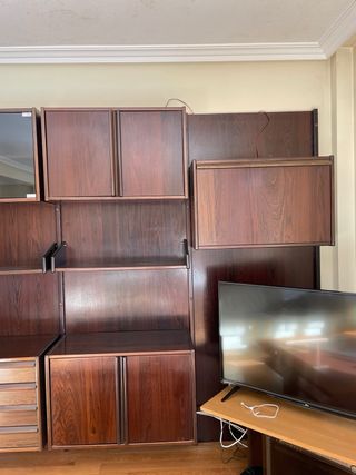 Estantería modular madera y cristal