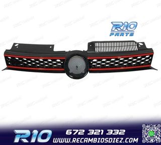 PARRILLA VOLKSWAGEN VW GOLF 6 08-12 NEGRO MOLDURA ROJA GTI