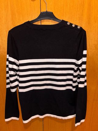 Jersey fino C&A rayas blanco y negro
