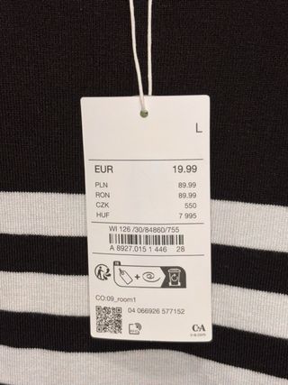 Jersey fino C&A rayas blanco y negro