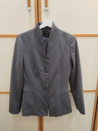 Traje de chaqueta gris mujer talla 40