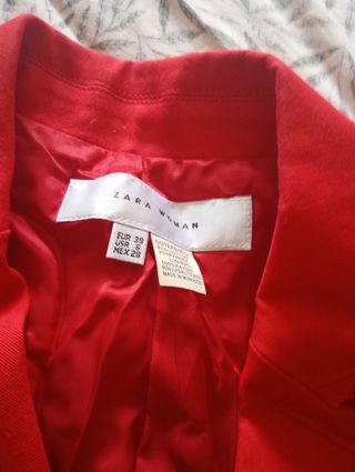 Chaqueta Zara Roja Mujer Talla M