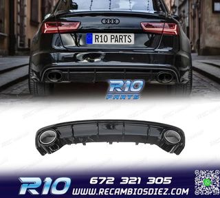 DIFUSOR AUDI A6 15-18 LOOK RS6 NEGRO BRILLO