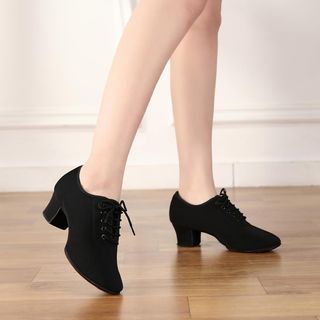 Zapatos Baile Latino Mujer Tacón Bajo Negros