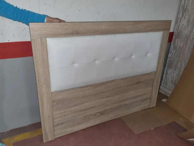 Cabecero de cama madera y tela