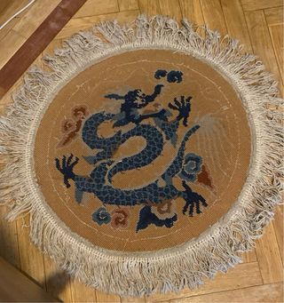 Alfombra China Antigua Ninghisia Dragón 3 patas