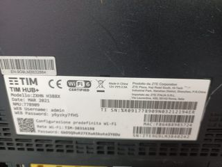 MODEM ROUTER TIM HUB ZXHN H388XF WIFI 6 HUB+