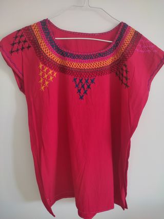 Blusa Huipil Bordado Multicolor