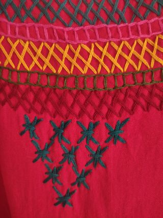 Blusa Huipil Bordado Multicolor