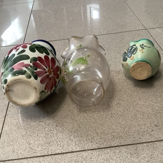 Juego de 2 jarrones decorativos y 1 Tulipa Cristal