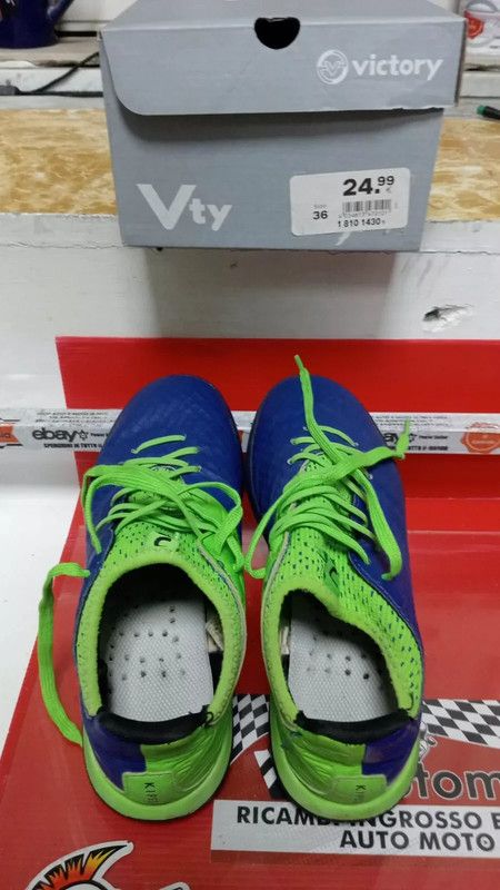 Scarpe calcetto bambino Victory verdi/blu