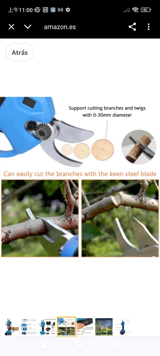 Tijeras Eléctricas Podar 98Vf Inalámbricas