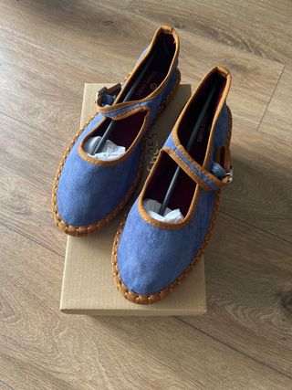 Bailarinas azules de terciopelo